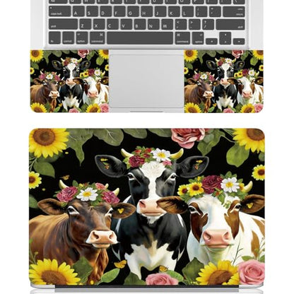Universal Laptop Skin Sticker Decal for 11.6”12" 13" 13.3" 14" 15" 15.4" 15.6" Reusable Waterproof Scratch-Scratch Resistant Protective Vinyl Laptop Notebook Skin Stickers - Cows Flower - color: Cows Flower