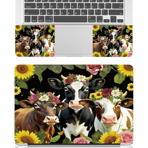 Universal Laptop Skin Sticker Decal for 11.6”12" 13" 13.3" 14" 15" 15.4" 15.6" Reusable Waterproof Scratch-Scratch Resistant Protective Vinyl Laptop Notebook Skin Stickers - Cows Flower - color: Cows Flower