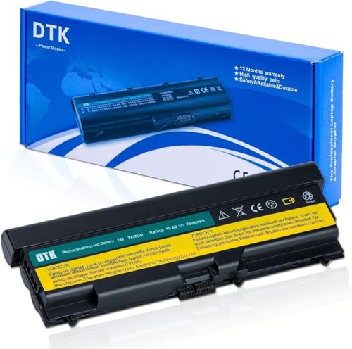 DTK E40 E420 Extended Laptop Notebook Battery Replacement for IBM Thinkpad T420 T510 E425 L520 Sl410 E520 E525 L410 L412 L420 L421 L510 E50 0578 L512 Sl510 T410 T520 W510 W520 10.8V 7.8AH