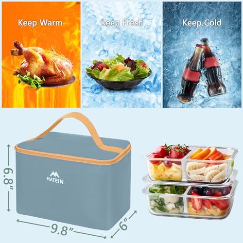 MATEIN Rolling Teacher Tote Bag, 15.6 Inch Rolling Briefcase for Women with Wheels & Detachable Cart, Roller Laptop Bag on Wheels with Insulated Lunch Box for College Business Office, Blue - color: Blue