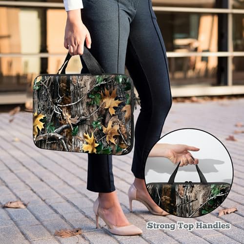 Universal Laptop Sleeve Tablet Case 12 inch, Camo Leaf Slim Carrying Case Durable Handbag Travel Laptop Bag for Surface Pro 9 8 7/Laptop Go 2 3, MacBook Air 11/12 - color: Camo Leaf, size: 12 inch