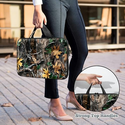 Laptop Sleeve Case Bag 13 inch, Camo Leaf Slim Carrying Case Durable Handbag Travel Laptop Bag for 13 inch MacBook Air M3/M2/Pro M2/ 13" iPad Pro/Air M4/M2 2024 - color: Camo Leaf, size: 13 inch
