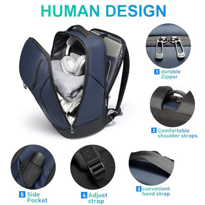 FUTURE AESTHETICS Business Smart Backpack Waterproof for women,men,Fight Approved Durable Backpack suitable as overnight and travel backpack (Blue) - color: Blue