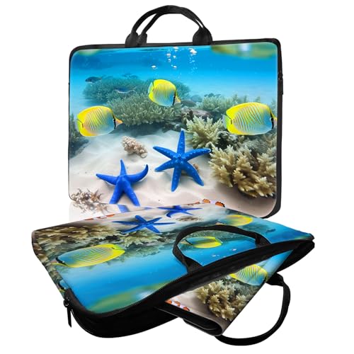 Laptop Bag,14 15 15.6 inch Laptop Case Sleeve,Computer Sleeve with Handle for Women Men,Carrying Case for MacBook,Dell,Lenovo,Notebook Computer,Starfish Tropical Fish - color: Starfish Tropical Fish