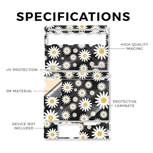 Glossy Glitter Laptop Skin Compatible with Lenovo Legion 5 Gaming Laptop (15IRX9) 2024 - Daisies - Premium 3M Vinyl Protective Wrap Decal Cover - Easy to Apply | Crafted in the USA - color: Daisies, size: Legion 5 Gaming (15IRX9) 2024 Full Cover Skin, sty