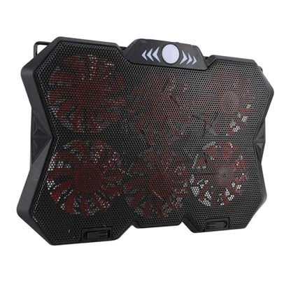 SUNGOOYUE Laptop Cooling Pad, 6 Height RGB Silent 6 Fan Metal Mesh Gaming Notebook Cooler with Folding Baffle, for Under 19in Laptops
