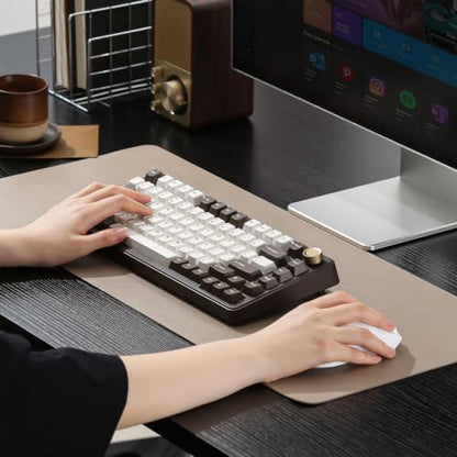 YUNZII B75 PRO Wireless Mechanical Gaming Keyboard | Custom 75% Layout with Knob,Gasket Mount,Hot Swap,Creamy Pre-lubed Switch,BT/USB-C/2.4G (Coffee Brown, Cocoa Cream V2 Switch) - color: Coffee Brown, size: Cocoa Cream V2 Switch