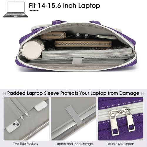 15-15.6 inch Laptop Shoulder Bag, for MacBook Pro 16, Hp Lenovo Dell 14 inch Waterproof Messenger Bag Case Sleeve (purple) - color: Purple, size: 15 inch/15.6 inch