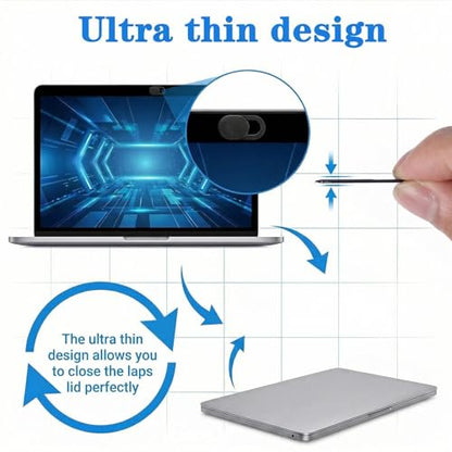 12 Pcs Ultra Thin Laptop Camera Cover Slide Webcam Cover for Laptop Cell Phone PC Tablet Accessories Camera Blocker Slider, Great for Privacy (6 Large+6 Small)