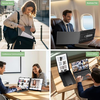 ZUMWALT Laptop Screen Extender, 14" FHD 1080P Dual Portable Monitor for Laptop, Ultra-Thin Travel Monitor Extender Fit 13”-17.3”, Plug and Play Compatible with Windows/Mac/Android/Chrome/Switch - style: 14" Dual Screen