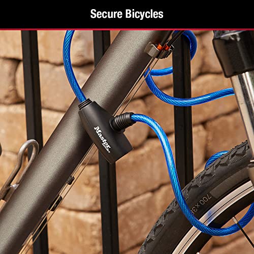 Master Lock Bike Lock Cables with Key, Blue, Green, and Red 3-Pack of Keyed-Alike Bicycle Cable Locks, 6 ft. Long, 8127TRI - size: 6 ft. Long
