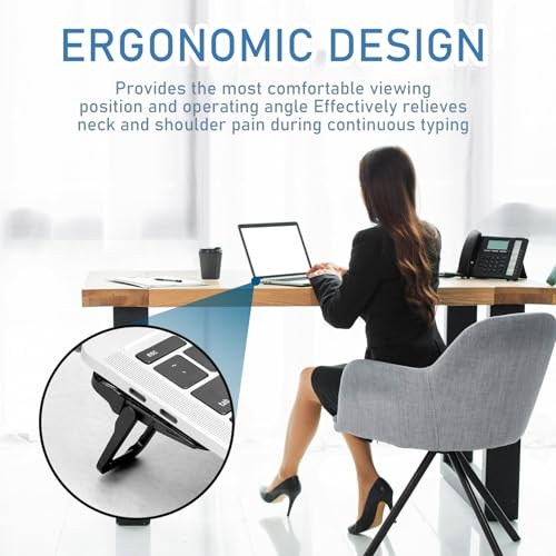 2 Pcs Portable Keyboard Stand, Dual Tilt Angle Adjustment, Foldable Laptop Riser, Self-Adhesive Feet for Most Keyboards (Black) - color: Black