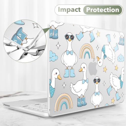 Compatible with MacBook Neo 13 inch (2026 Release A3404) (A18 Pro) with Liquid Retina Display, Printed Slim Protective Case with Screen Protector & Keybaord Cover, Goose - color: Goose