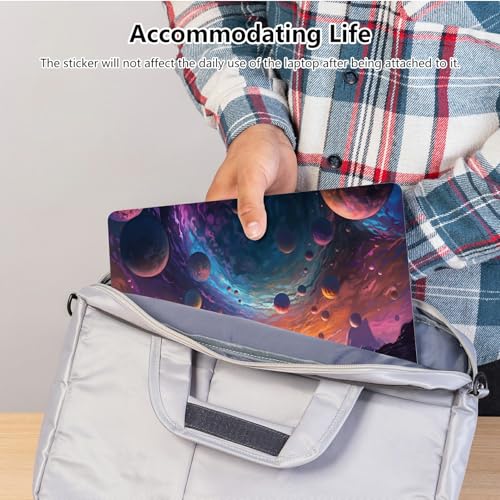 Universal Laptop Skin Sticker with 2 Wrist Pad Skins, Waterproof Scratch Resistant Vinyl Laptop Cover Decal, Cut to Fit for 11–15.6 Inch MacBook HP Dell Lenovo, Human Space - color: Human Space