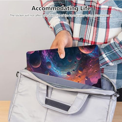 Universal Laptop Skin Sticker with 2 Wrist Pad Skins, Waterproof Scratch Resistant Vinyl Laptop Cover Decal, Cut to Fit for 11–15.6 Inch MacBook HP Dell Lenovo, Human Space - color: Human Space