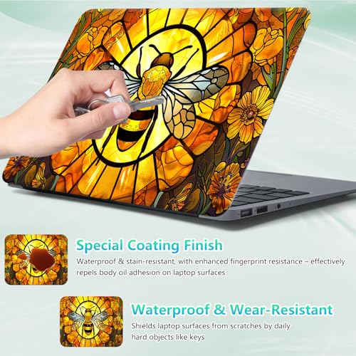 Laptop Skin Sticker Decal 12"-15.6" Universal Laptop/Notebook/Netbook Vinyl - Waterproof Scratch Resistant,Fits HP Dell Lenovo MacBook,2 Free Wrist Pads,Easy Apply & Remove,Cute Bee - color: Cute Bee
