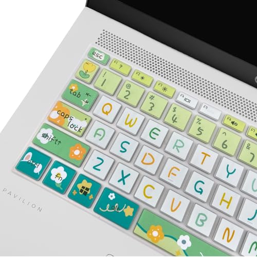 Cute Silicone Keyboard Cover for HP Pavilion x360 14 14-BA/BF/BW/CD/CF/DQ/DK/DH/DS/DF/FQ Series, 14-dk1013dx/dk1003dx/dk0002dx 14-dq1043cl 14-fq0013dx, Cute Flowers - color: Cute Flowers