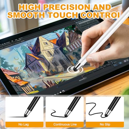 Stylus (10 Pcs), 2-in-1 Stylus Pen for Touchscreen, High Precision and Sensitivity, Suitable for iPad/iPhone/Nintendo Switch/Samsung/Android Smartphone and Tablets, Compatible with All Touchscreen - color: Neutral color