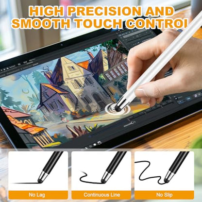 Stylus (10 Pcs), 2-in-1 Stylus Pen for Touchscreen, High Precision and Sensitivity, Suitable for iPad/iPhone/Nintendo Switch/Samsung/Android Smartphone and Tablets, Compatible with All Touchscreen - color: Neutral color