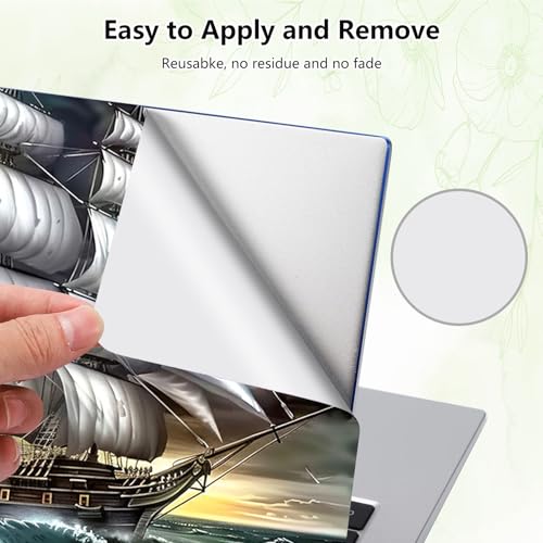 Laptop Skin Sticker Decal, Universal Reusable Vinyl Laptop Cover for 12" 13" 13.3" 14" 15" 15.4" 15.6" Notebook PC, Waterproof Scratch-Resistant with 2 Wrist Pads, Easy to Apply & Remove,Art Ship - color: Art Ship