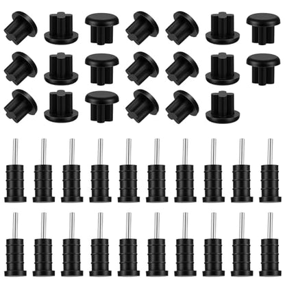40 PCS 3.5mm Rubber Dust Plugs Caps Protector Anti-Dust Headphone Jack Dust Plugs Cover for Earphone Mobile Phone Laptop Desktop Computer (Black)
