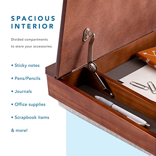 LAPGEAR Schoolhouse Lap Desk - Java Acacia Wood, Built-in Storage - color: Java