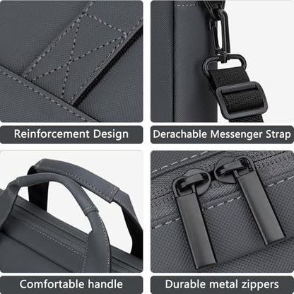 14 15 inch Laptop Carrying Shoulder Bag Waterproof Briefcase Compatible with MacBook Acer ASUS HP Surface Dell Chromebook, Gray - color: Gray, size: 14"-15"