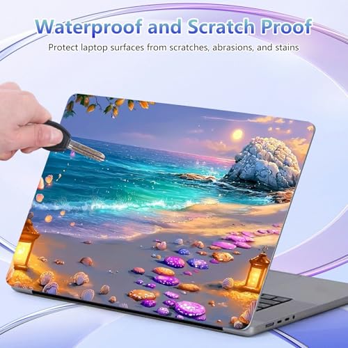 Laptop Skin Sticker Decal Cover,Beautiful Beach | DIGTIALL Universal Laptop Skin Sticker, Waterproof Removable Notebook Decal Protector Cover for 12 13 14 15 Inch Laptops - color: Beautiful Beach