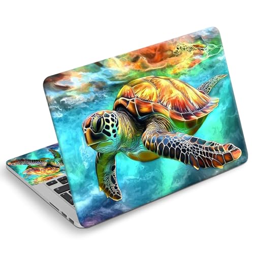 Universal Laptop Skin Sticker Decal, Compatible with MacBook HP Dell Lenovo 12"-15.6", Reusable Vinyl Notebook Cover 3PCS Set, High-Recognition Film-Colorful Sea Turtle - color: Colorful Sea turtle