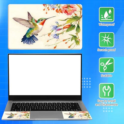 Universal Laptop Skin Sticker Decal for 11.6”12" 13" 13.3" 14" 15" 15.4" 15.6" Reusable Waterproof Scratch-Scratch Resistant Protective Vinyl Laptop Notebook Skin Stickers - Hummingbird Flower - color: Hummingbird Flower