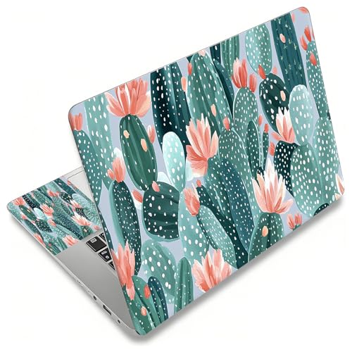 Laptop Skin Sticker Decal, Universal Reusable Vinyl Laptop Cover for 12" 13" 13.3" 14" 15" 15.4" 15.6" Notebook PC, Waterproof Scratch-Resistant with 2 Wrist Pads, Easy to Apply & Remove,Art Cactus - color: Art Cactus