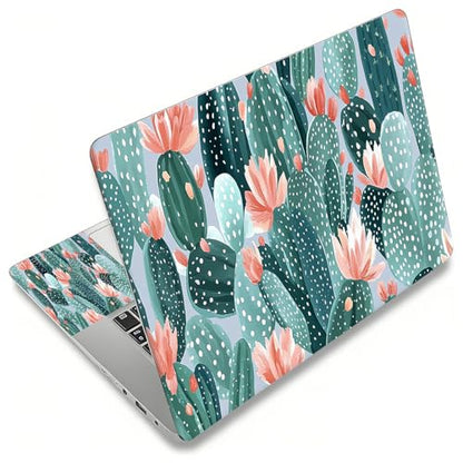 Laptop Skin Sticker Decal, Universal Reusable Vinyl Laptop Cover for 12" 13" 13.3" 14" 15" 15.4" 15.6" Notebook PC, Waterproof Scratch-Resistant with 2 Wrist Pads, Easy to Apply & Remove,Art Cactus - color: Art Cactus
