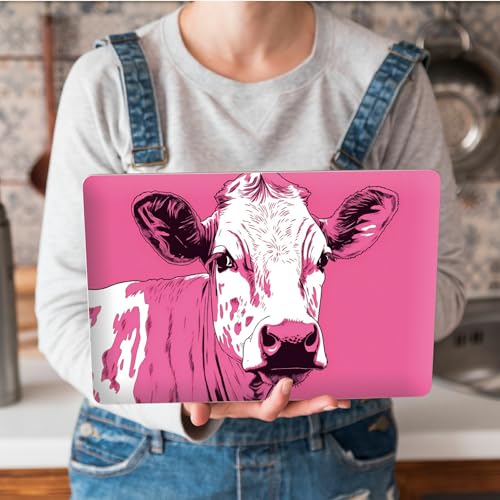 Universal Laptop Skin Sticker with 2 Wrist Pad Skins, Waterproof Scratch Resistant Vinyl Laptop Cover Decal, Cut to Fit for 11–15.6 Inch MacBook HP Dell Lenovo, Pink Cow - color: Pink Cow
