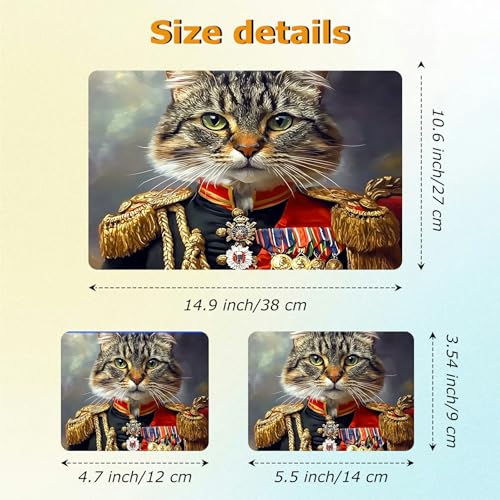 Universal Laptop Skin Sticker with 2 Wrist Pad Decals, 3-Piece Removable Vinyl Laptop Cover, Officer Cat Waterproof Anti-Scratch, Easy-Trim Fit for 13.3" 14" 15.6" Laptops - color: Officer Cat