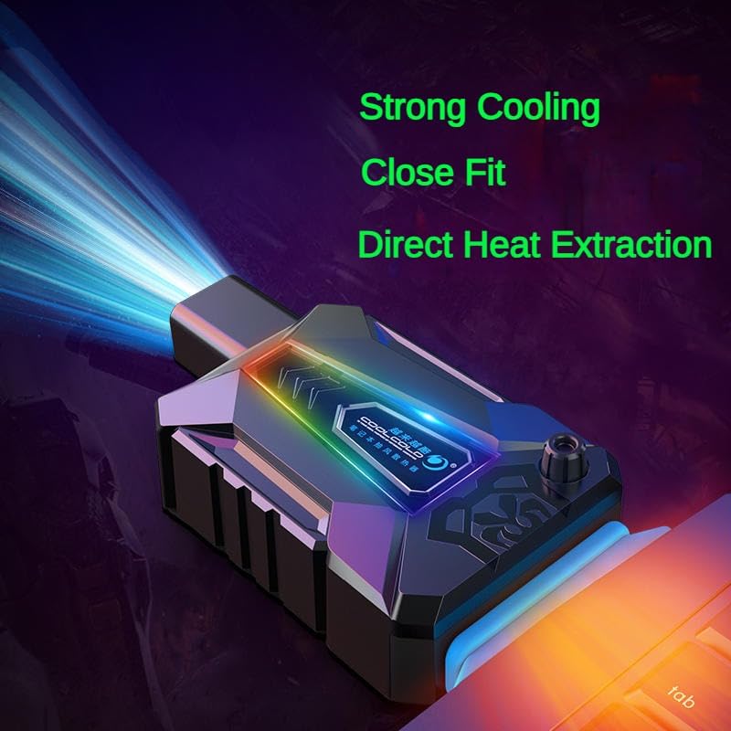 Gaming Notebook Laptop Vacuum Cooler USB Air Cooler Seven Color Dazzling Light Mute Adjustable Speed MAX 4100±10％RPM Portable External Extraction Cooling Fan