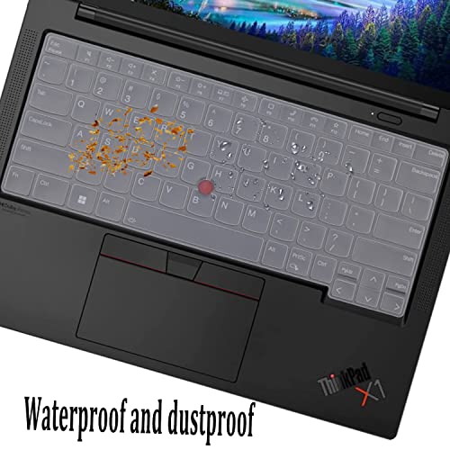 Keyboard Cover for Lenovo ThinkPad T14 T14s L14 P14 (Gen 3/4/5), Thinkpad x1 Carbon Gen 11/10, Thinkpad E14 Gen 6/5, ThinkPad X1 Yoga Gen 8/7, Thinkpad 14 Inch Laptop Keyboard Skin-Clear - color: Clear