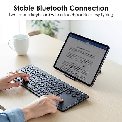 SANWA 3 in 1 Wireless Handheld Mouse + Bluetooth Touchpad Keyboard Set, Presentation Clicker, Remote Air Mouse with Scroll, Portable Finger Mice, Rechargeable Trackpad for Mac, PC, Laptop, Phone, Tabl
