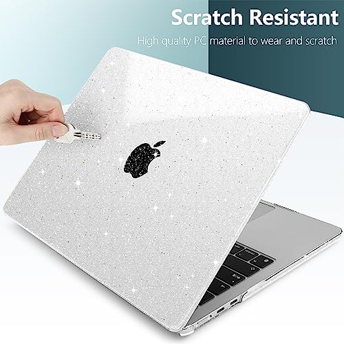 Clear Glitter Case for MacBook Air 15 Inch M5 M4 M3 M2 (2026-2023) A3448 A3241 A3114 A2941, Protective Hard Shell Cover Compatible with Touch ID & Liquid Retina Display - Star Clear - color: Star Clear