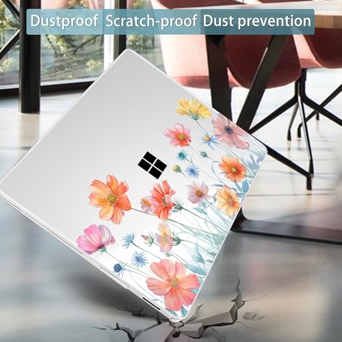 Mektron Case for 13.8" Microsoft Surface Laptop 8/7 (2026/2024) Surface Laptop 13.8 Inch Cover Fits Model 2036, Keyboard Cover +Screen Protector +Dust Plugs, Wildflower - color: Wildflower
