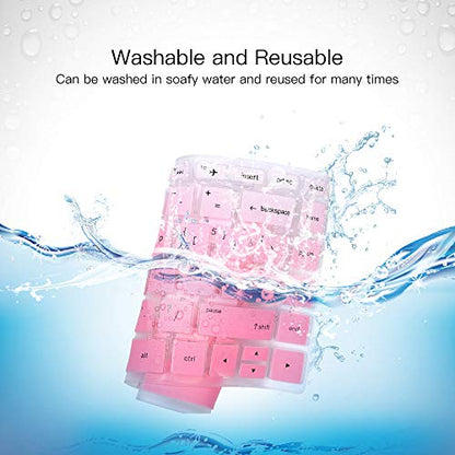 Keyboard Cover for HP Pavilion X360 14" & HP Laptop 14t 14z 14-cf 14-dk 14-dq 14-fq Series 14-cf0006dx/cf0012dx 14-dk0002dx 14-dq0011dx/dq1037wm/dq1089wm 14-fq0040nr/fq0050nr Keyboard Skin, Ombre Pink - color: Ombre Pink