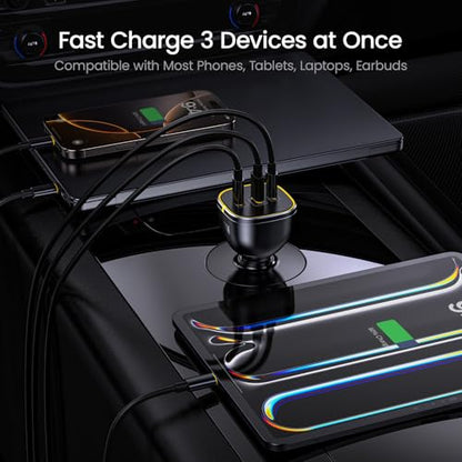 AOHI 165W Laptop Car Charger Adapter 140W PD 3.1 Fast Charging USB C Charger+USB 4 2.0 Cable 6.6FT with up to 120Gbps Bandwidth Boost Dual 8K/4K Display 240W PD 3.1 Fast Charging