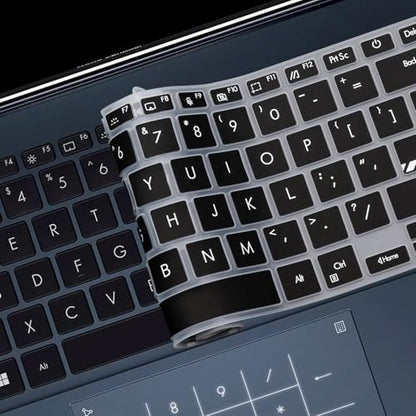 Keyboard Cover Skin for ASUS ZenBook 14X OLED UX3404 UX3405, ZenBook 14 Q425 Q415 Q410VA Q420 Q420VA, ZenBook Flip 14 OLED UP3404, ZenBook Pro UX6404 14 inch Laptop US Layout (Black) - color: Black