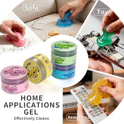 ASFSKY Car Cleaning Gel 4 Pack | Dust Cleaning Putty for Car Interior, Keyboard Dust Remover, Universal Cleaning Gel - color: colorful 4 pack