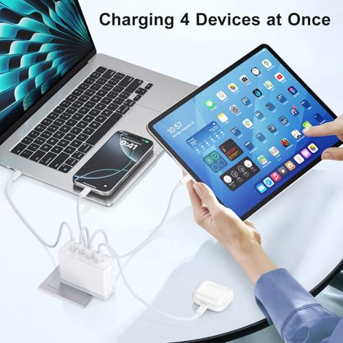 140W USB C Charger Block, 4-Port GaN Multi-Device Fast Charger Adapter | Fast Charging Block with Foldable Plug,Type C Wall Charger Power Adapter for MacBook Air/Pro,iPad, iPhone 17/16 Series,Galaxy