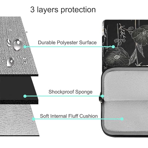 MOSISO Laptop Bag for Women 15.6 inch, 15-16 inch Computer Bag Compatible with MacBook Air 15 inch/Pro 16 inch, HP Dell Lenovo Asus Notebook, Laptop Messenger Shoulder Sleeve with Strap, Retro Flower - size: 15.6 inch