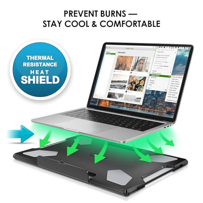 Laptop Lap Desk for Bed & Couch, Portable Laptop Lap Pad with Retractable Left/Right Mouse Pad, Stable & Comfortable Lap Tray for Sofa, Travel, Writing & Home Office