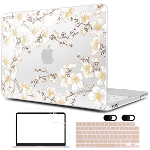 MEEgoodo 4-in-1 Printed Case for MacBook Neo 13 inch 2026 Release Model A3404, Laptop Hard Shell Cases with Keyboard Skin & Screen Protector & Webcam Covers, Cherry Branches - color: Cherry Branches