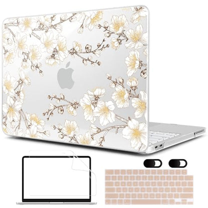 MEEgoodo 4-in-1 Printed Case for MacBook Neo 13 inch 2026 Release Model A3404, Laptop Hard Shell Cases with Keyboard Skin & Screen Protector & Webcam Covers, Cherry Branches - color: Cherry Branches