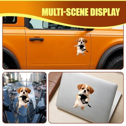 Animal Car Fuel Tank Sticker Decal, Funny Vinyl Automotive Fuel Lid Sticker, Self-Adhesive Water-Resistant Vehicle Exterior Body Decal Decoration for Cars, Trucks, SUVs, Laptops(Dog) - size: Dog
