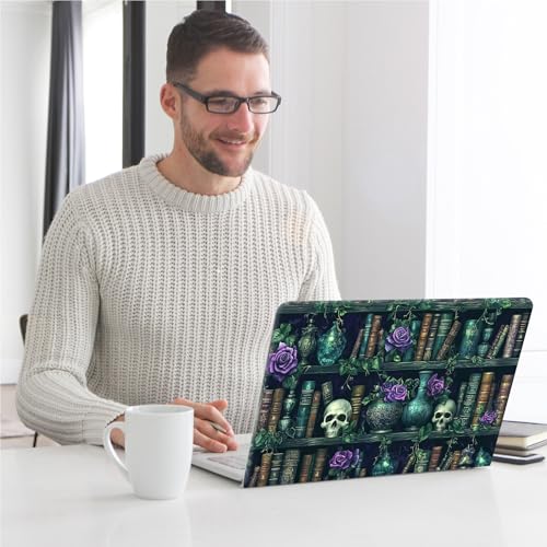 Universal Laptop Skin, DIY Cut-to-Fit Vinyl Cover Compatible with HP, Dell, Lenovo, Mac (13.3" to 15.6"), Anti-Scratch, No Residue & Bubble-Free Protective Decal Sticker, Dark Academia Skull Book - color: Dark Academia Skull Book